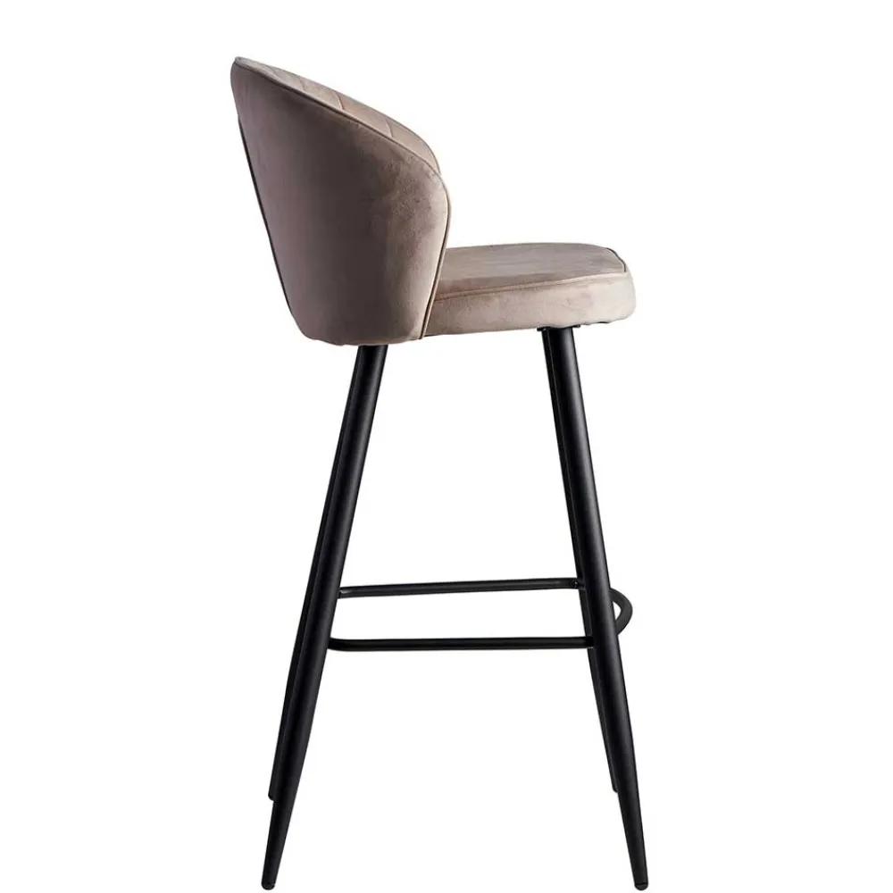 Wohnen Hocker<Barstuhl aus Samt in Beige - Narcissan