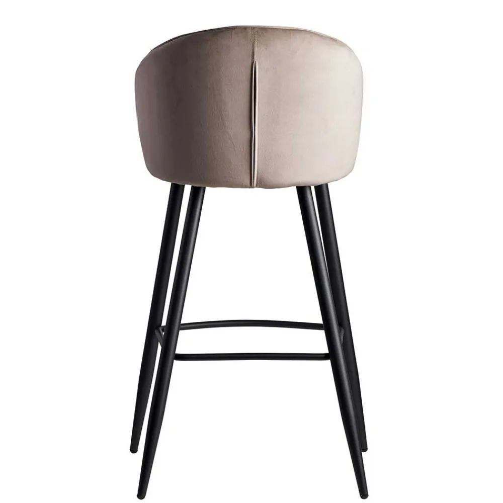 Wohnen Hocker<Barstuhl aus Samt in Beige - Narcissan