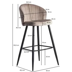 Wohnen Hocker<Barstuhl aus Samt in Beige - Narcissan