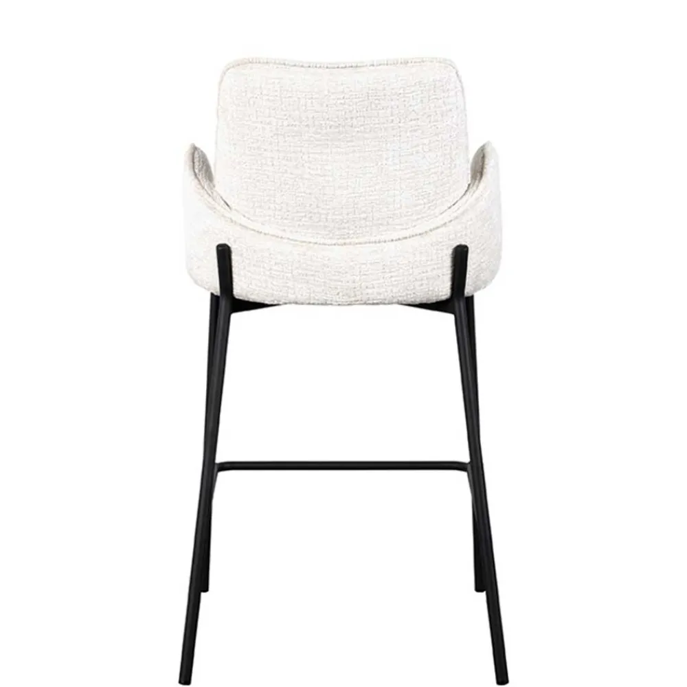 Wohnen Hocker<Barstuhl aus Struktursamt Creme - Filler (2er Set)