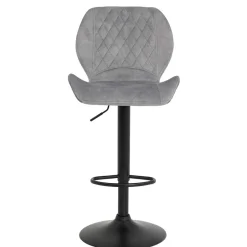 Wohnen Hocker<Barstuhl aus Velours in Grau - Brooklyn (2er Set)