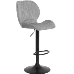 Wohnen Hocker<Barstuhl aus Velours in Grau - Brooklyn (2er Set)