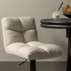 Wohnen Hocker<Barstuhl in Beige Boucle - Salmanca (2er Set)