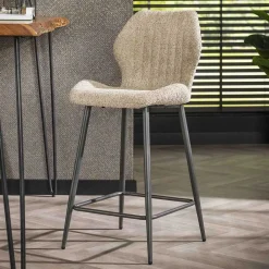 Wohnen Hocker<Barstuhl in Beige Boucle - Maja (2er Set)