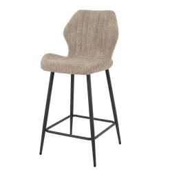 Wohnen Hocker<Barstuhl in Beige Boucle - Maja (2er Set)