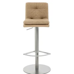 Wohnen Hocker<Barstuhl in Beige Stoff und Microfaser - Kenzy