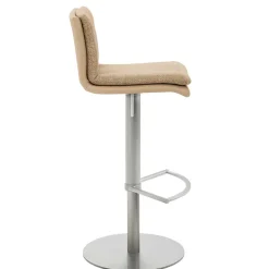 Wohnen Hocker<Barstuhl in Beige Stoff und Microfaser - Kenzy
