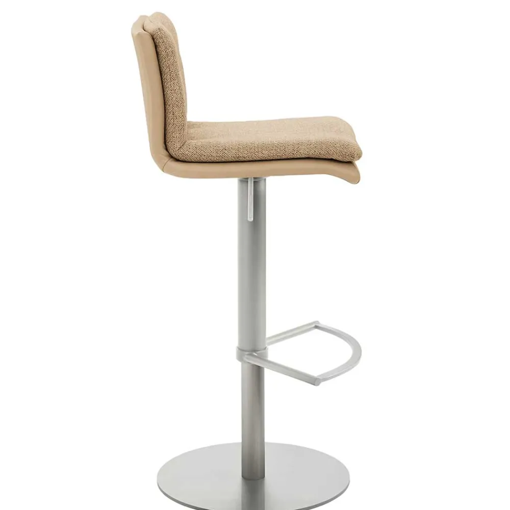 Wohnen Hocker<Barstuhl in Beige Stoff und Microfaser - Kenzy