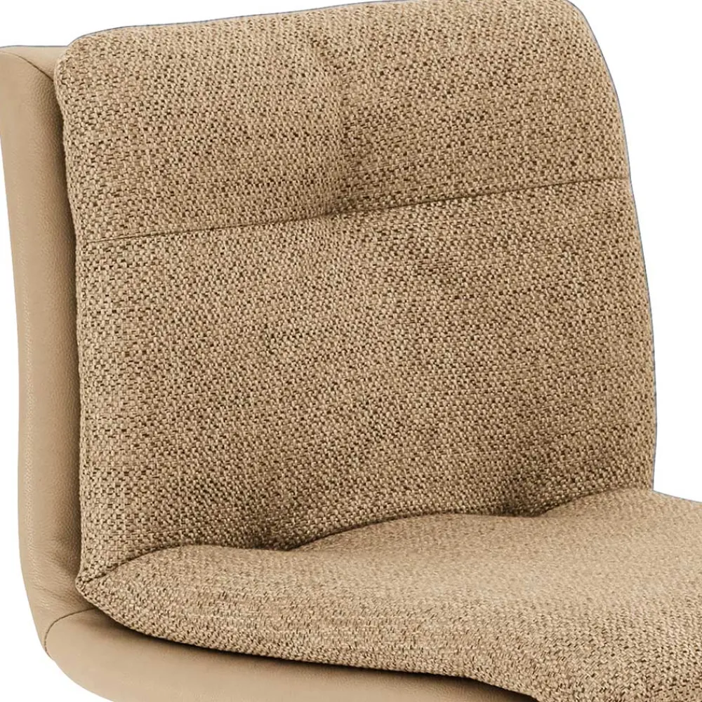 Wohnen Hocker<Barstuhl in Beige Stoff und Microfaser - Kenzy