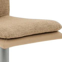 Wohnen Hocker<Barstuhl in Beige Stoff und Microfaser - Kenzy