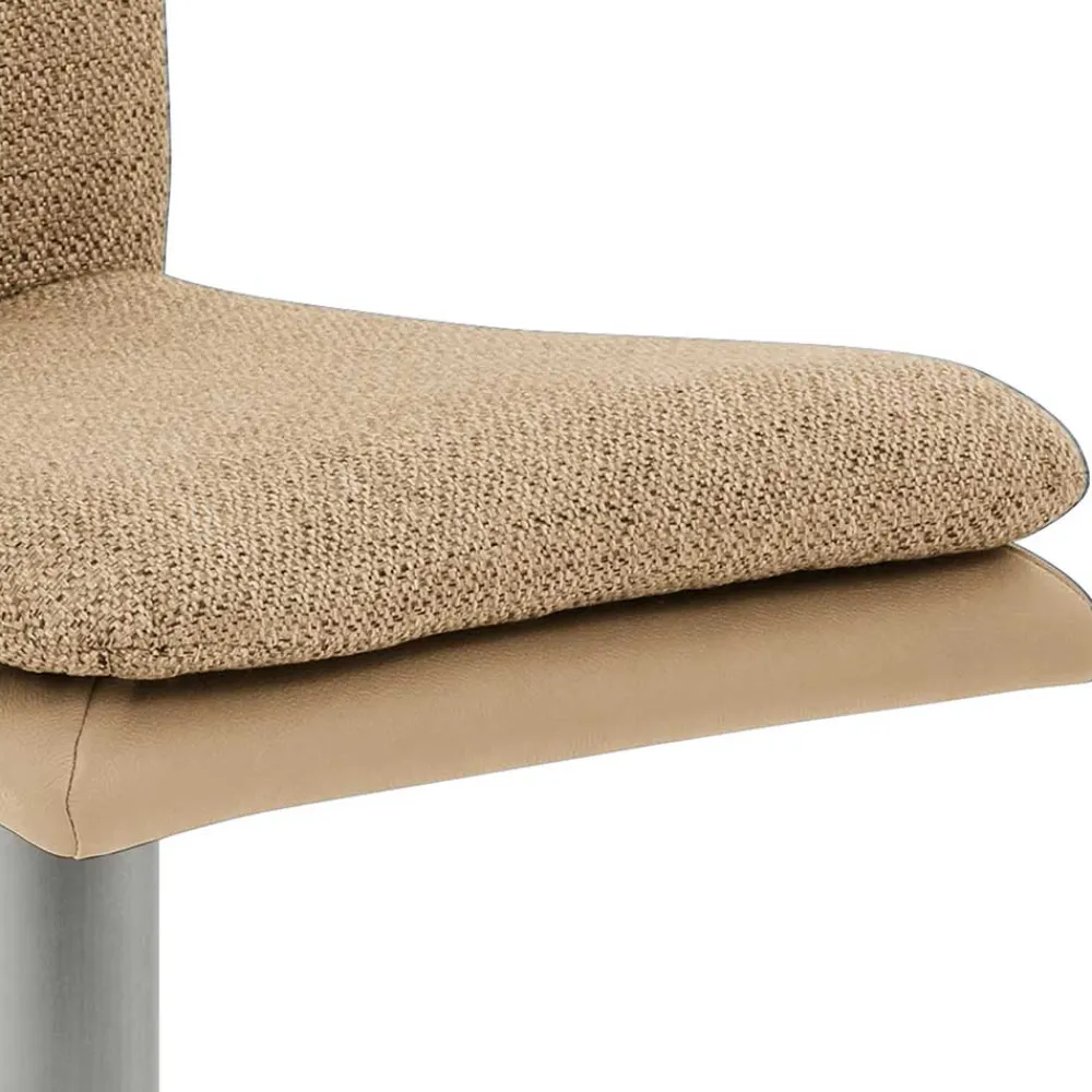 Wohnen Hocker<Barstuhl in Beige Stoff und Microfaser - Kenzy