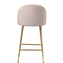 Wohnen Hocker|Stühle<Barstuhl in Beige und Gold - Furcios (2er Set)