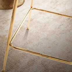 Wohnen Hocker|Stühle<Barstuhl in Beige und Gold - Furcios (2er Set)
