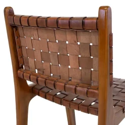 Wohnen Hocker<Barstuhl in Braun Leder Geflecht - Nufreda