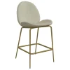 Wohnen Hocker|Stühle<Barstuhl in Creme mit Messing - Rucia