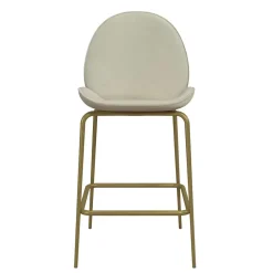 Wohnen Hocker|Stühle<Barstuhl in Creme mit Messing - Rucia