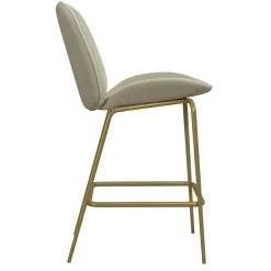 Wohnen Hocker|Stühle<Barstuhl in Creme mit Messing - Rucia