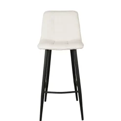 Wohnen Hocker<Barstuhl in Cremeweiß Bouclebezug - Gray (2er Set)