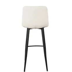 Wohnen Hocker<Barstuhl in Cremeweiß Bouclebezug - Gray (2er Set)