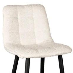 Wohnen Hocker<Barstuhl in Cremeweiß Bouclebezug - Gray (2er Set)