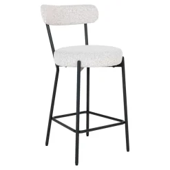 Wohnen Hocker<Barstuhl in Cremeweiß Boucle - Elliot