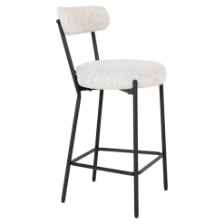 Wohnen Hocker<Barstuhl in Cremeweiß Boucle - Elliot