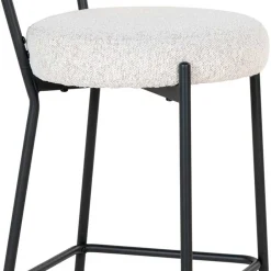 Wohnen Hocker<Barstuhl in Cremeweiß Boucle - Elliot