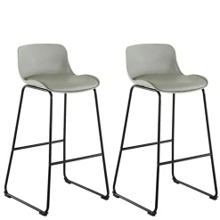 Wohnen Hocker<Barstuhl in Grau und Schwarz - Cavanna (2er Set)