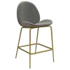 Wohnen Hocker|Stühle<Barstuhl in Hellgrau und Messing - Loreo