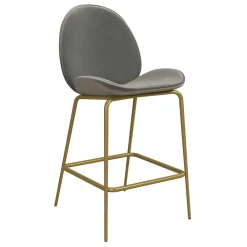 Wohnen Hocker|Stühle<Barstuhl in Hellgrau und Messing - Loreo