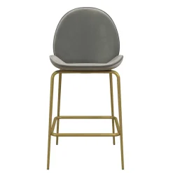Wohnen Hocker|Stühle<Barstuhl in Hellgrau und Messing - Loreo