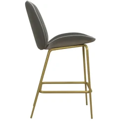 Wohnen Hocker|Stühle<Barstuhl in Hellgrau und Messing - Loreo
