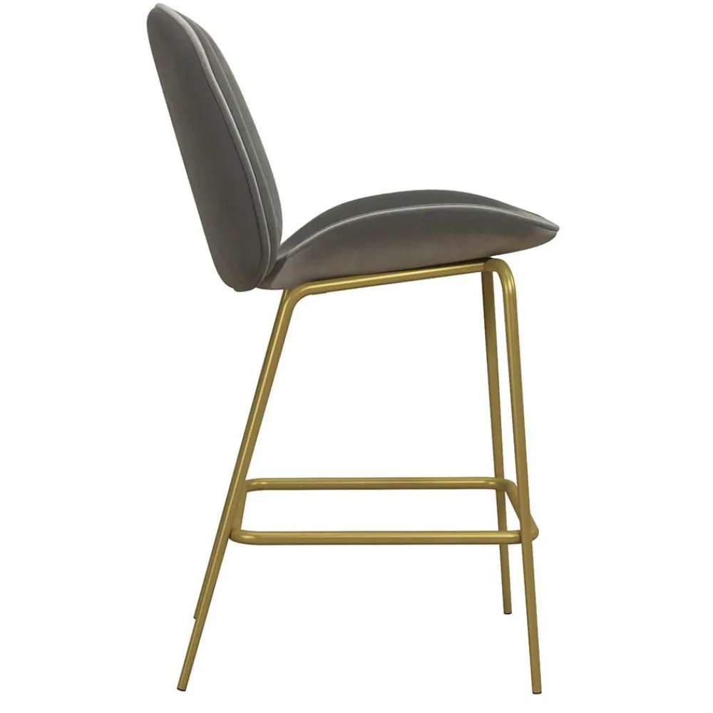 Wohnen Hocker|Stühle<Barstuhl in Hellgrau und Messing - Loreo