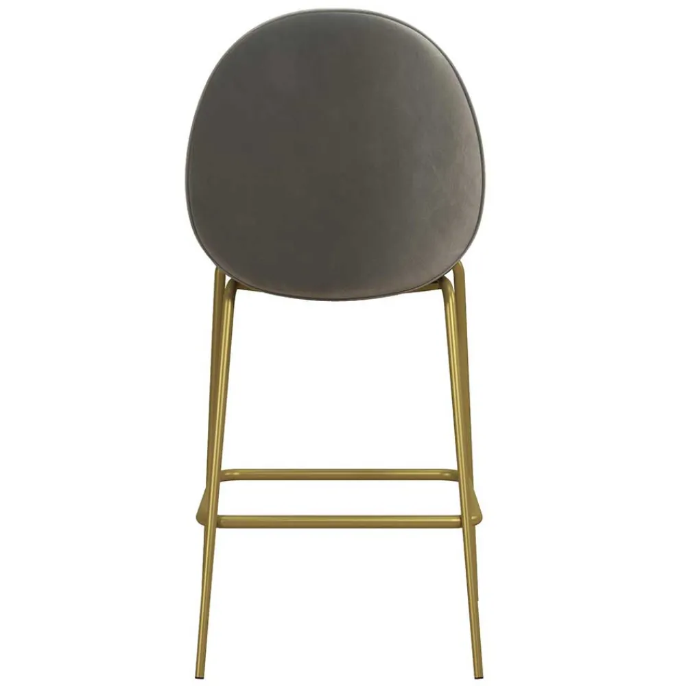 Wohnen Hocker|Stühle<Barstuhl in Hellgrau und Messing - Loreo