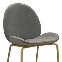 Wohnen Hocker|Stühle<Barstuhl in Hellgrau und Messing - Loreo