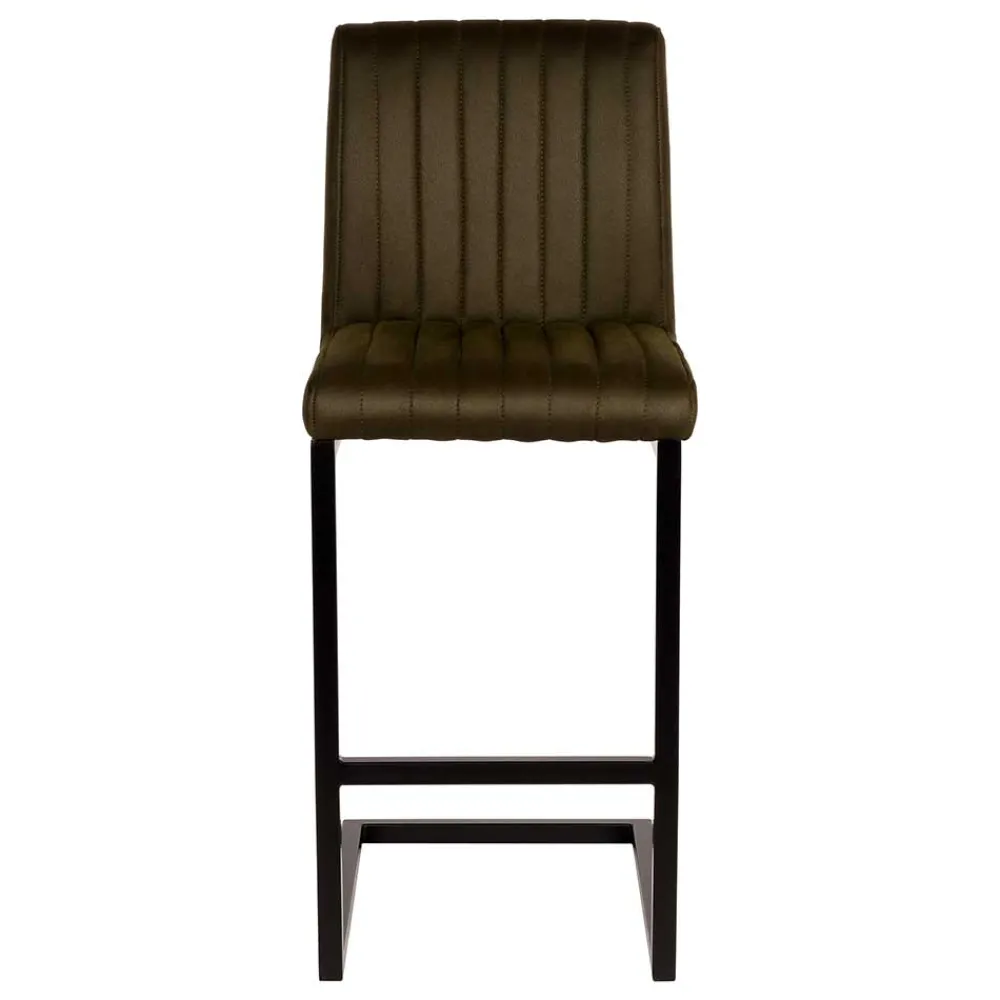 Wohnen Hocker<Barstuhl in Oliv Grün Microfaserbezug - Lnyza (2er Set)