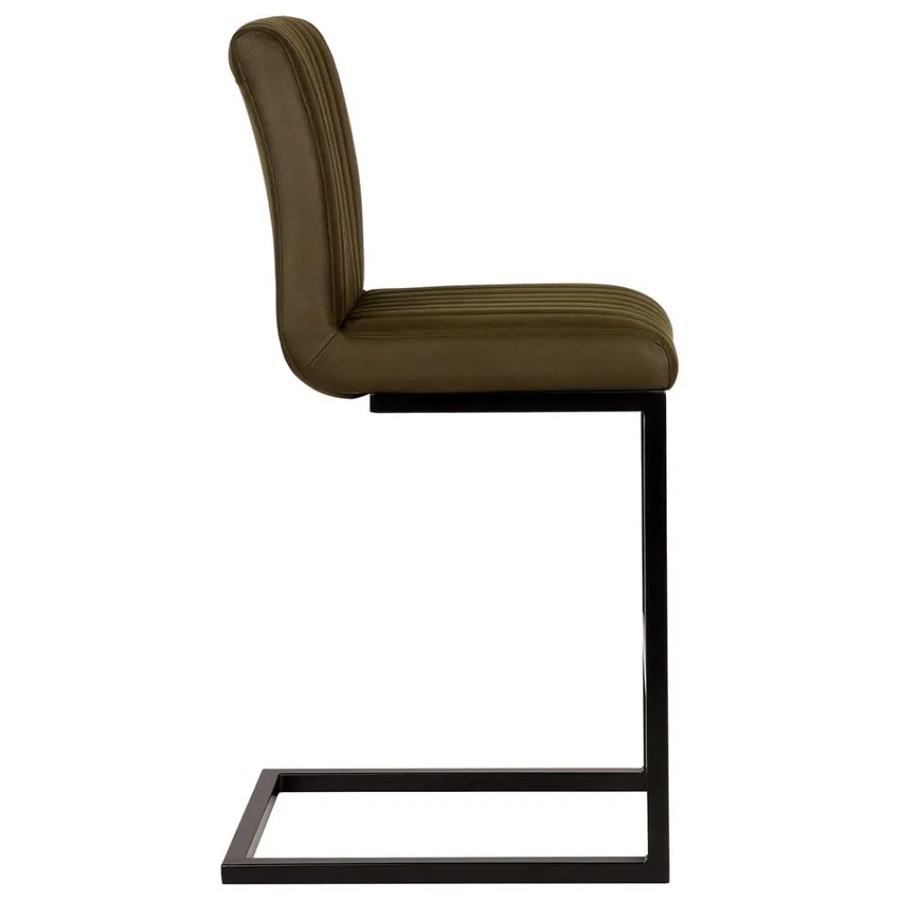 Wohnen Hocker<Barstuhl in Oliv Grün Microfaserbezug - Lnyza (2er Set)