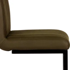 Wohnen Hocker<Barstuhl in Oliv Grün Microfaserbezug - Lnyza (2er Set)