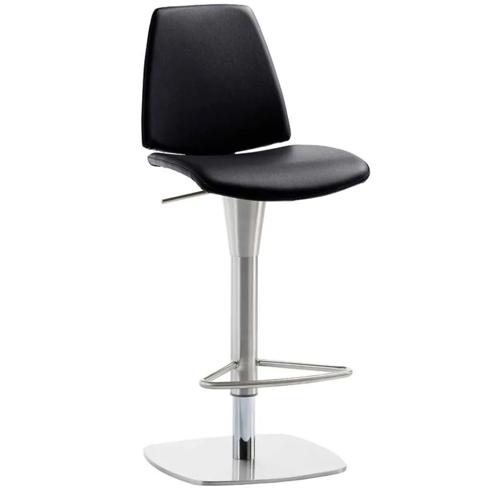 Wohnen Hocker<Barstuhl in Schwarz - echtes Leder - Jodolio