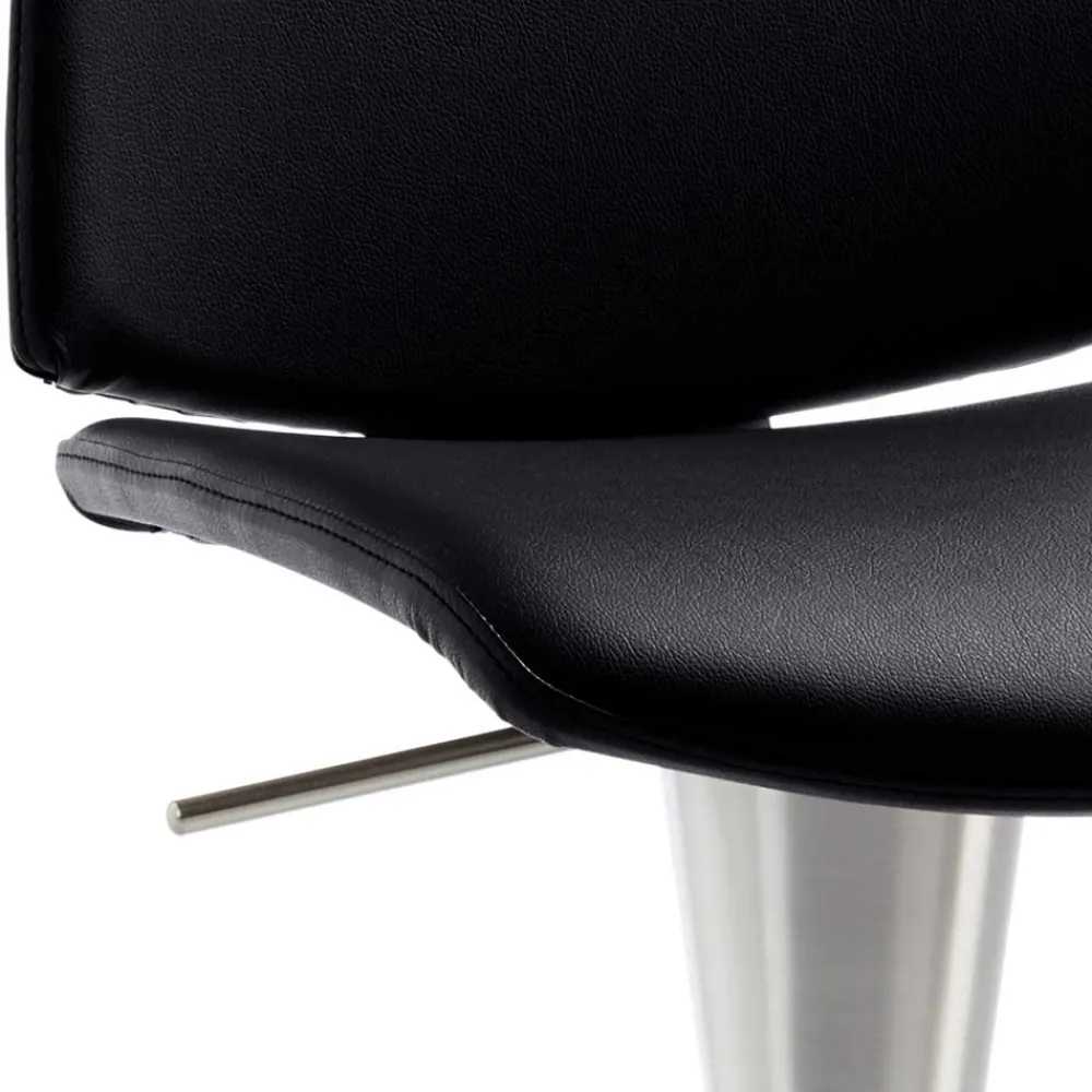 Wohnen Hocker<Barstuhl in Schwarz - echtes Leder - Jodolio