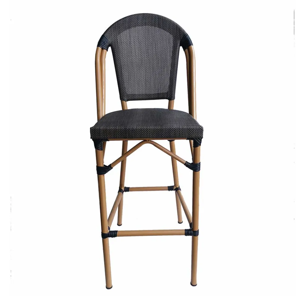 Wohnen Hocker<Barstuhl in Schwarzbraun Stoff - Meskus