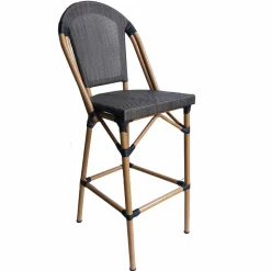 Wohnen Hocker<Barstuhl in Schwarzbraun Stoff - Meskus