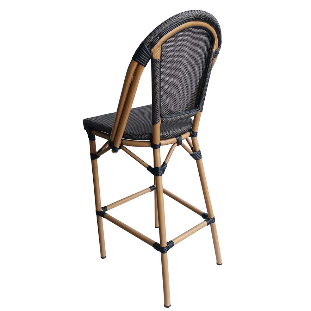 Wohnen Hocker<Barstuhl in Schwarzbraun Stoff - Meskus