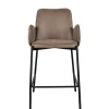 Wohnen Hocker<Barstuhl in Taupe Microfaser - Ziris (2er Set)