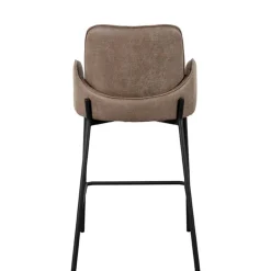 Wohnen Hocker<Barstuhl in Taupe Microfaser - Ziris (2er Set)