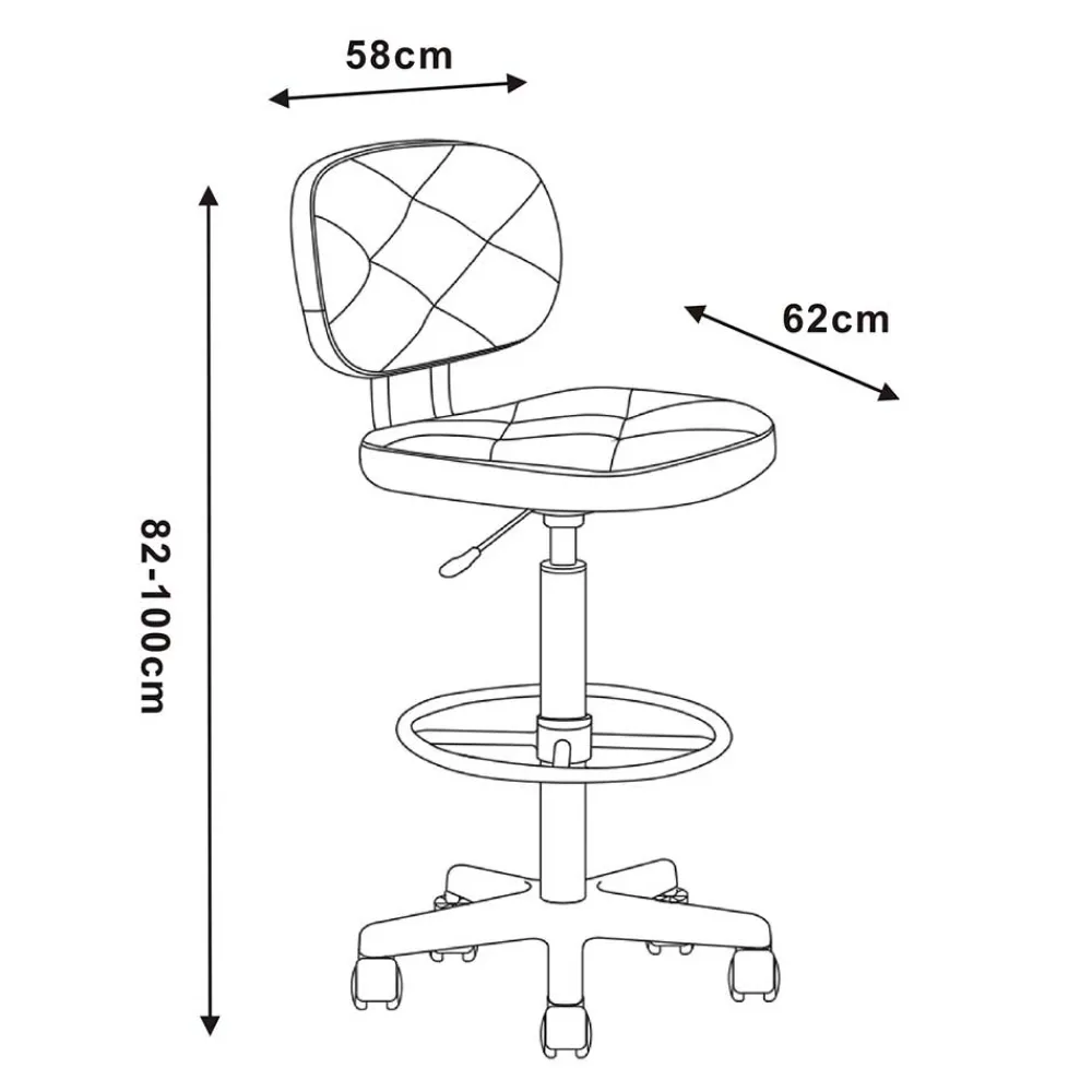 Wohnen Hocker<Barstuhl mit Drehgestell auf Rollen - French