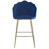 Wohnen Hocker<Barstuhl mit Muschellehne in Dunkelblau - Calingro (2er Set)