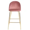 Wohnen Hocker<Bar-Stuhl mit Samt in Rosa - Lipari (2er Set)