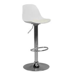 Wohnen Hocker<Barstuhl mit Schalensitz in Weiß & Chrom - Vorgaz