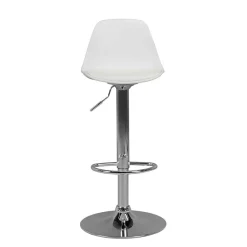 Wohnen Hocker<Barstuhl mit Schalensitz in Weiß & Chrom - Vorgaz